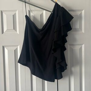 Anthropologie one shoulder ruffle top
